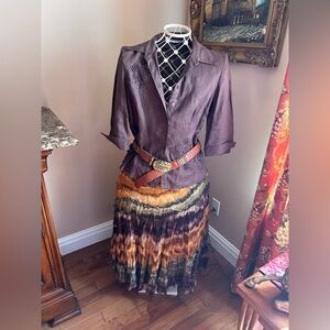 Blouse boho linen and embroidery medium size